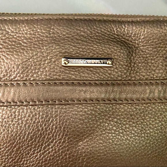 Rebecca Minkoff gold metallic leather with gold chain Daddy MAC purse EUC - Picture 3 of 15
